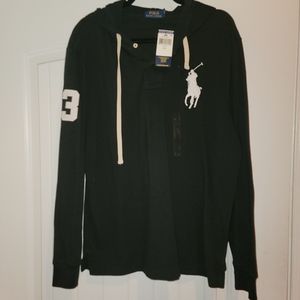 Ralph Lauren Polo Men's Hooded Long Sleeve Polo Tee NWT